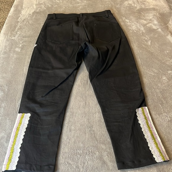 Cynthia Rowley Set (2) Embroider Poplin Twill Lace Up Pant Jeans‎ Bundle SZ 10 - Picture 6 of 16